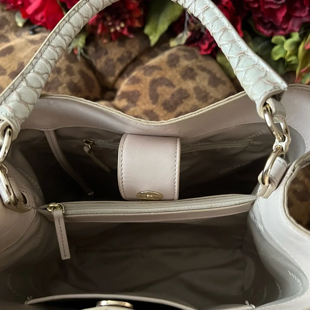 Brahmin Amelia Labyrinth Handbag Purple Flowers - Picture 14 of 14